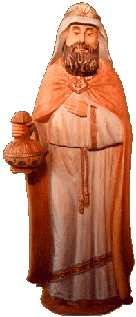 Krippenfigur "K&ouml;nig mit Tuch und Krone" 60cm hoch