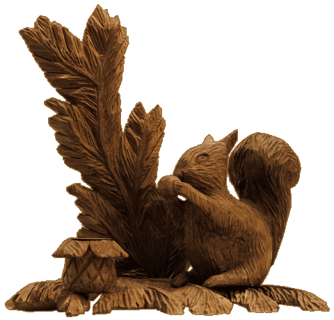 Eichh&ouml;rnchen mit Tannzweigen 21cm hoch